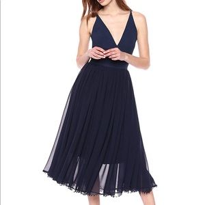 Dress the Population Alicia Mixed Media Midi Dress